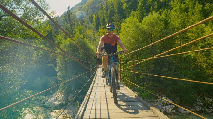 Soca Valley Byking bridge copyright Flystock