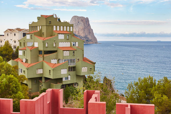 Calpe European Best Destinations - Best Destinations to visit in Spain - Calpe La Manzanera pink and green building copyright  ABB Photo