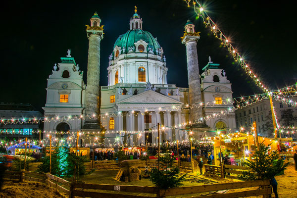 Best Christmas Markets in Europe - Christmas market taking place in front of the karlskirche in Vienna - By trabantos
